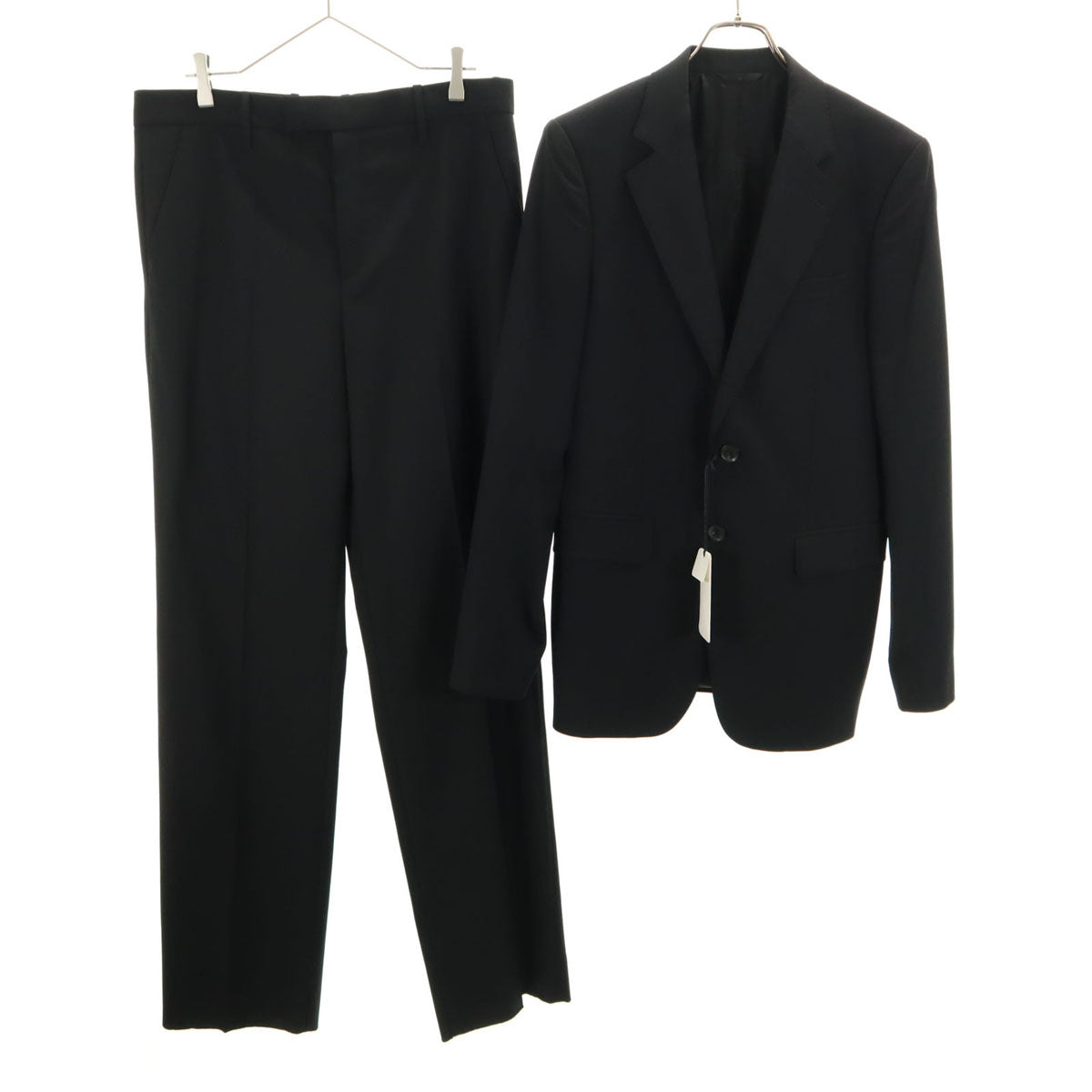 未使用 GUCCI グッチ ブルガリア製 ウール100% スーツ 上下 セットアップ ブラック系 タグ付き メンズ