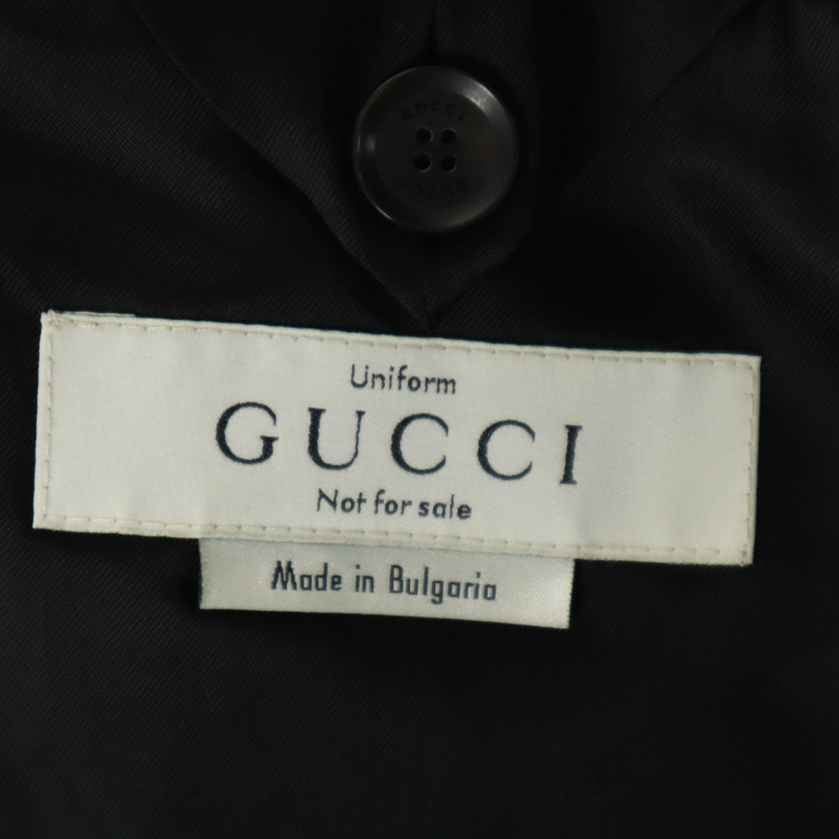 未使用 GUCCI グッチ ブルガリア製 ウール100% スーツ 上下 セットアップ ブラック系 タグ付き メンズ