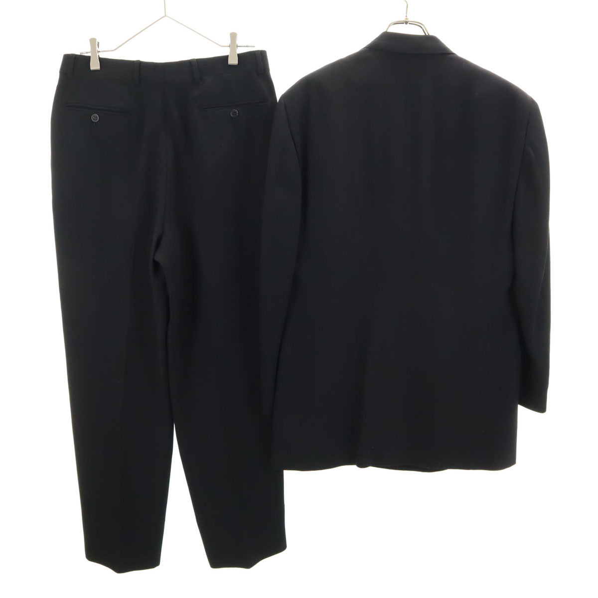 美品 GIORGIO ARMANI ジョルジオアルマーニ イタリア製 スーツ 上下 セットアップ 48 濃紺 ダブル メンズ