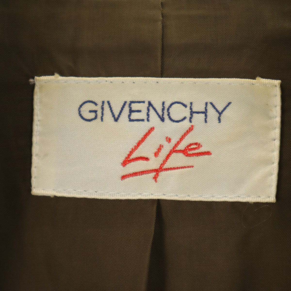 GIVENCHY Life ジバンシィライフ 90s ウール100% オールド スカートスーツ 上下 セットアップ 11号 オリーブ レディース