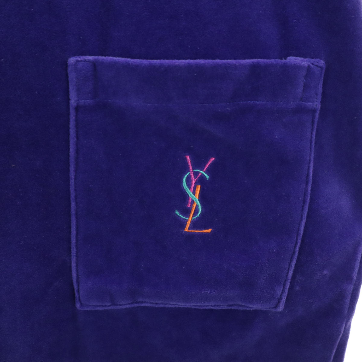 YVES SAINT LAURENT イヴサンローラン 90s オールド ルームウェア 上下 セットアップ M パープル メンズ