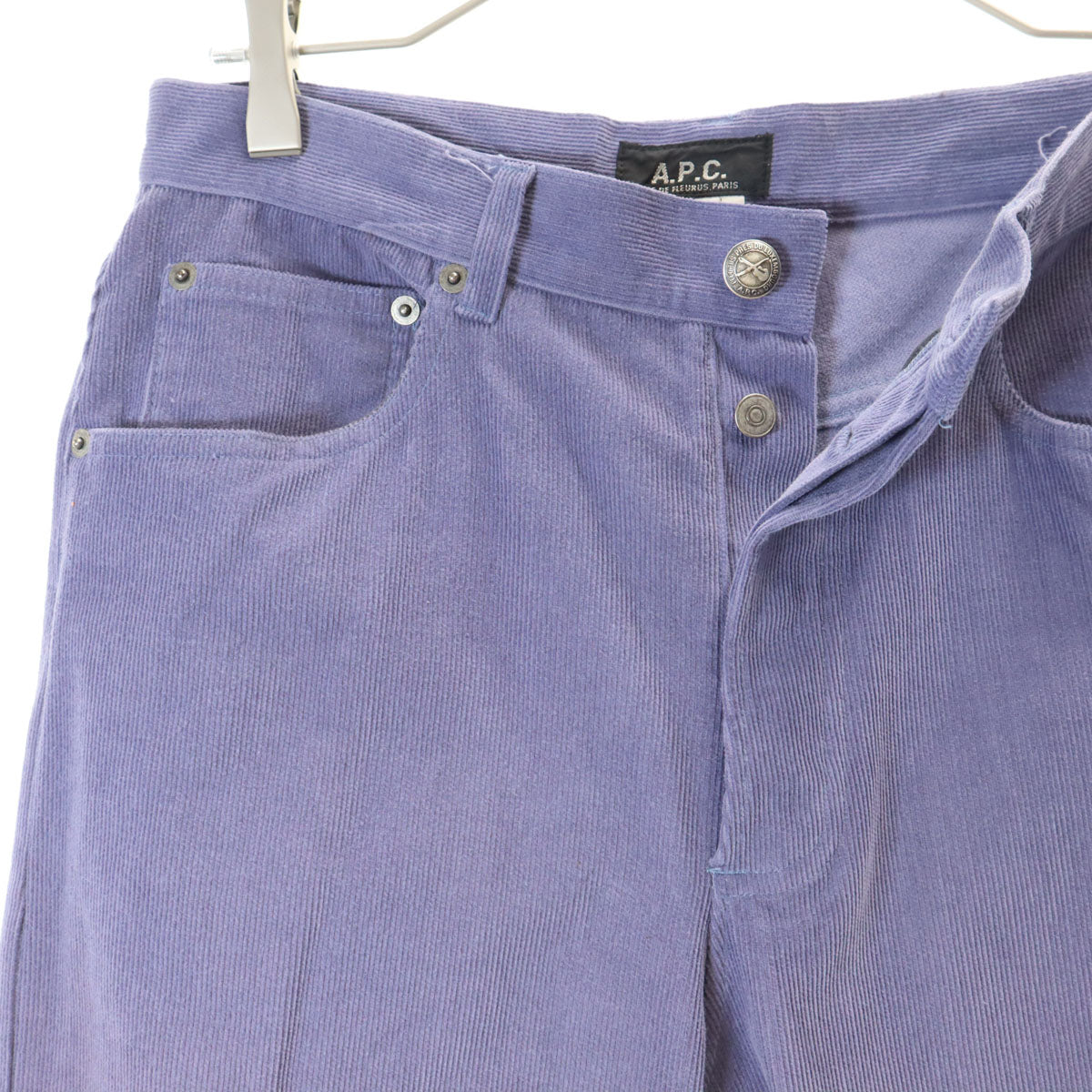 A.P.C. アーペーセー フランス製 コーデュロイ テーラードジャケット 上下 セットアップ S/32 パープル系 ボタンフライ メンズ