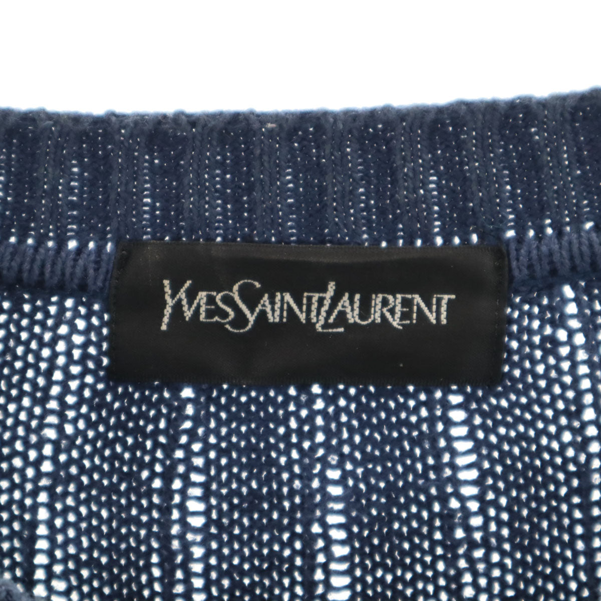YVES SAINT LAURENT イヴサンローラン 90s 日本製 シルクブレンド オールド 長袖 セーター LA ブルー ニット メンズ