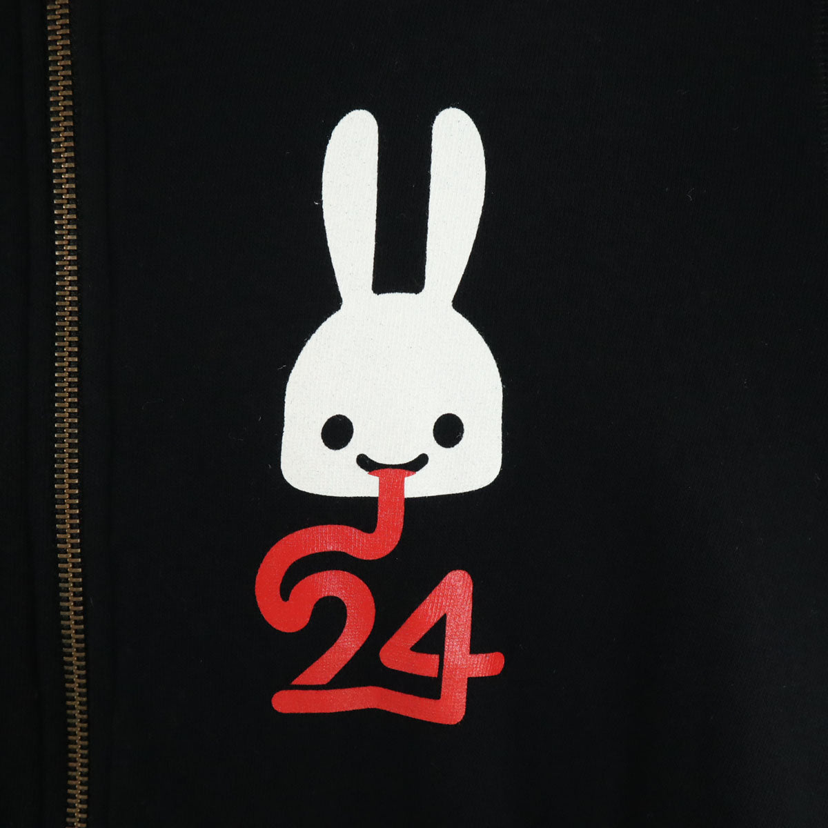 CUNE キューン 24周年 バック うさぎ ドラゴン 長袖 ジップパーカー M ブラック メンズ