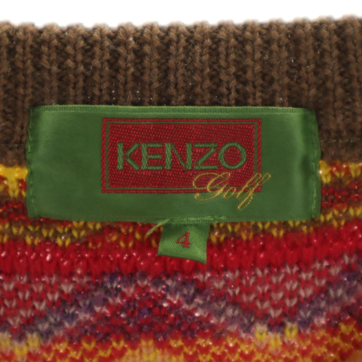 KENZO GOLF ケンゾーゴルフ 90s 日本製 オールド 総柄 長袖 セーター 4 ブラウン系 ニット メンズ