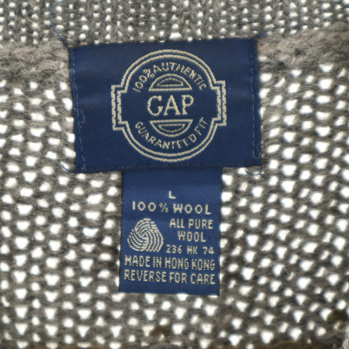 GAP ギャップ 80s ヴィンテージ 総柄 長袖 セーター L グレー ニット メンズ