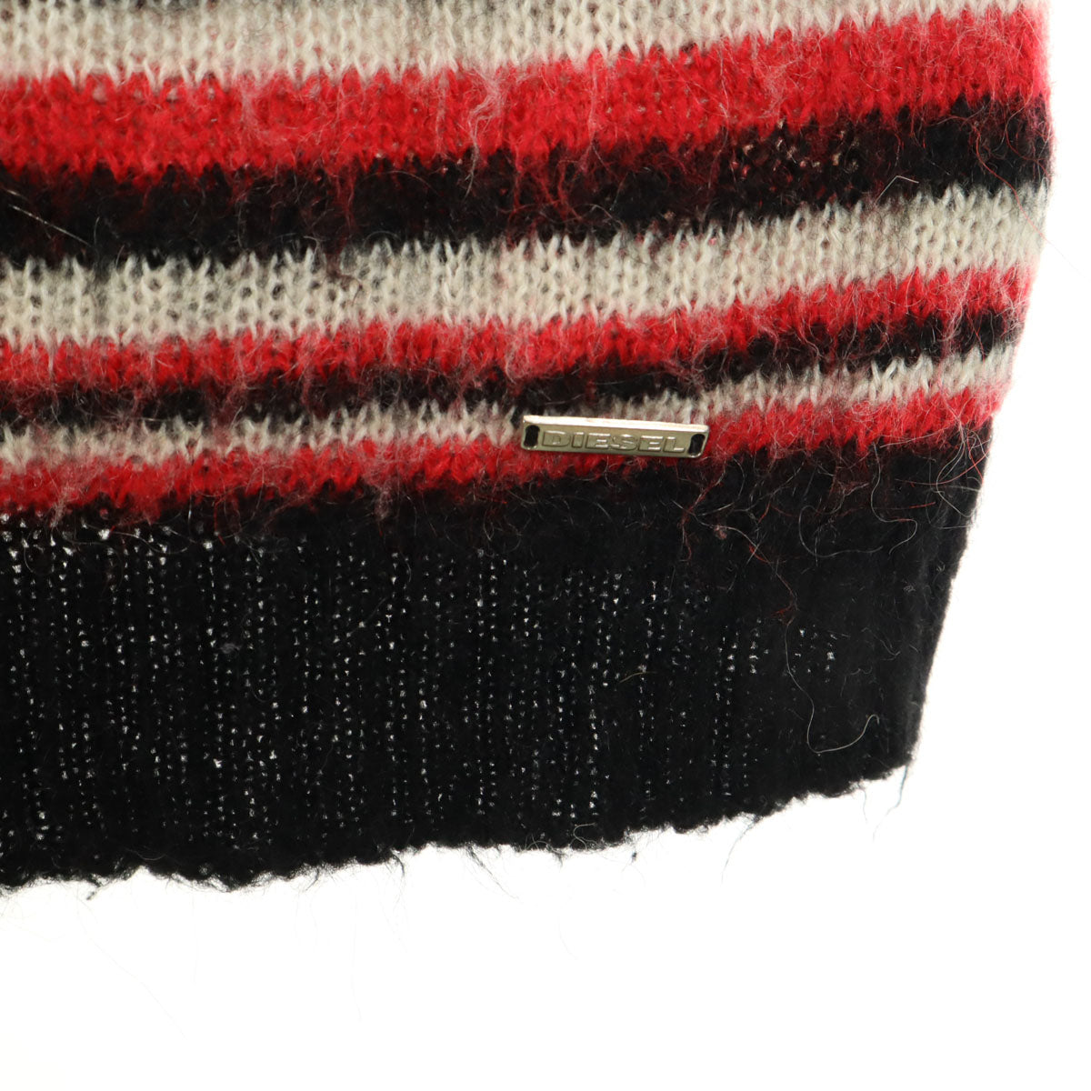 DIESEL ディーゼル イタリア製 ボーダー 長袖 ニットカーディガン L ブラック系 メンズ