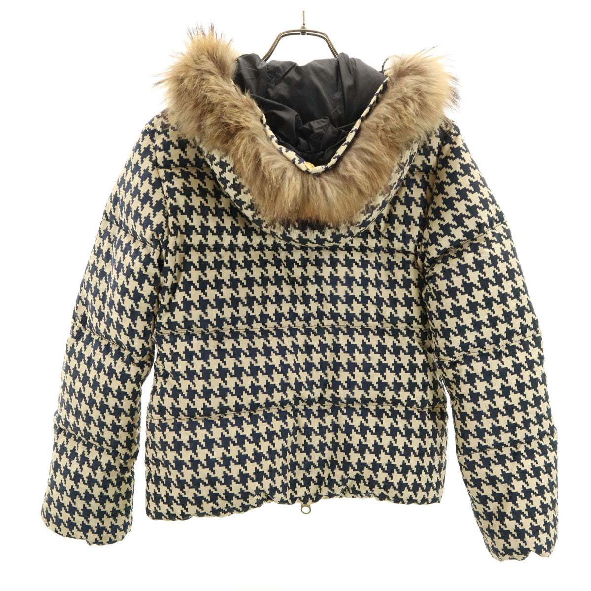 DRESSCAMP ドレスキャンプ DUVETICA デュベティカ コラボ 千鳥柄 ダウンジャケット 38 ベージュ系 レディース