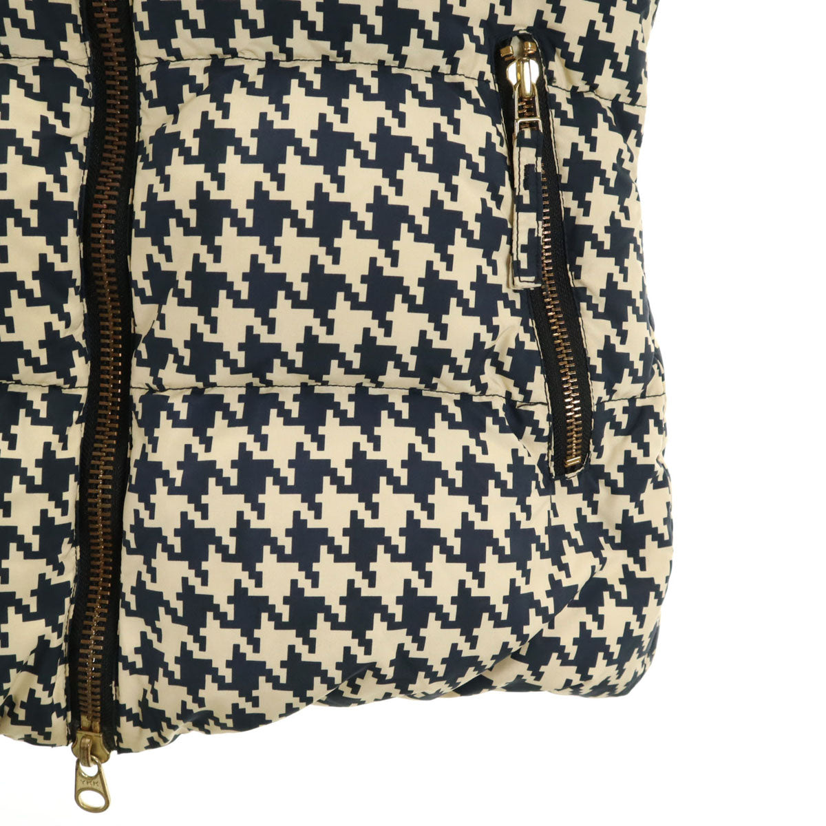 DRESSCAMP ドレスキャンプ DUVETICA デュベティカ コラボ 千鳥柄 ダウンジャケット 38 ベージュ系 レディース