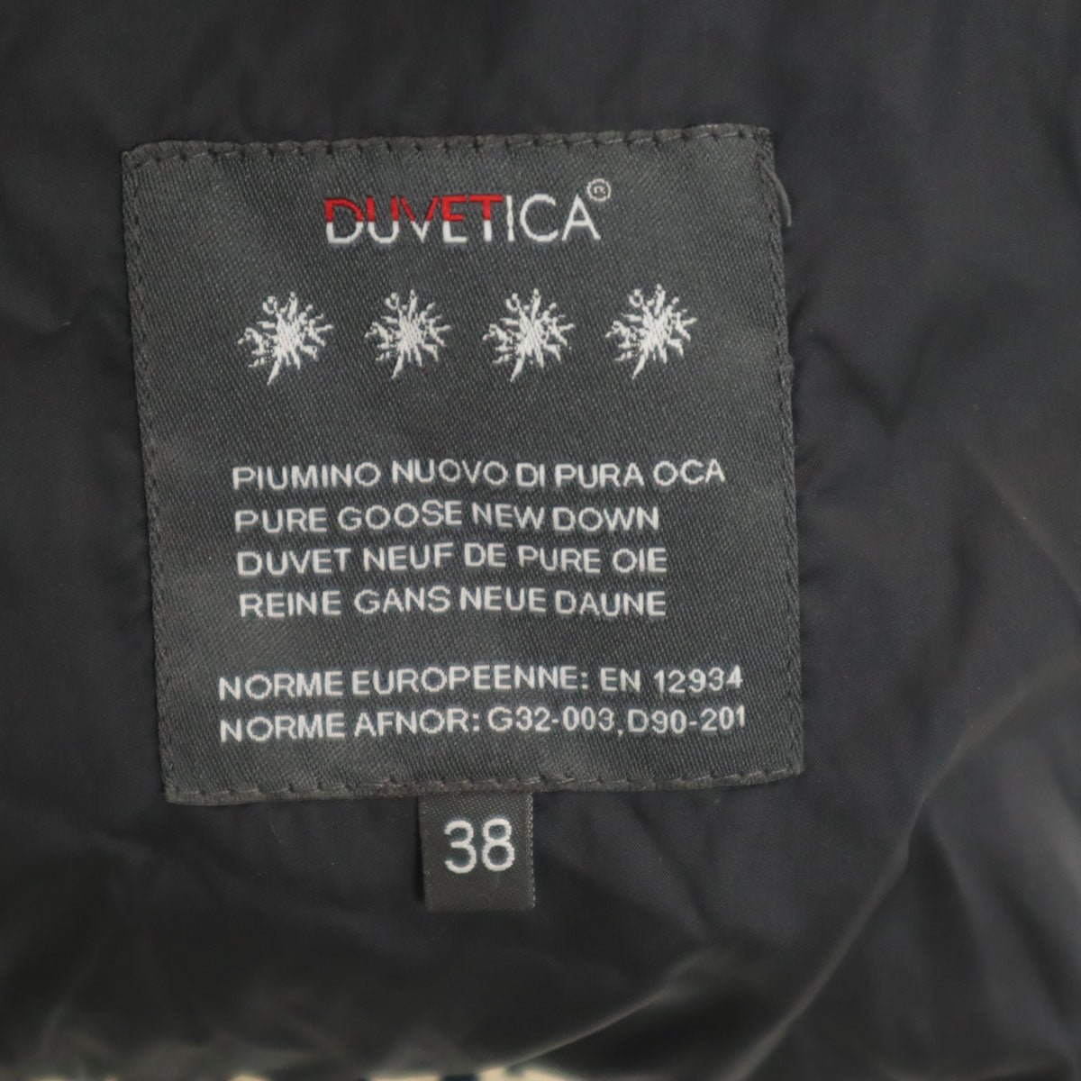 DRESSCAMP ドレスキャンプ DUVETICA デュベティカ コラボ 千鳥柄 ダウンジャケット 38 ベージュ系 レディース