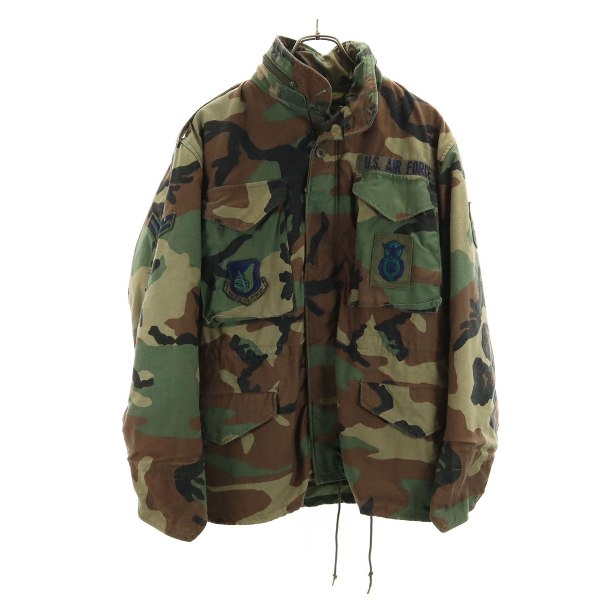 US ARMY アメリカ軍 80s アメリカ軍 ヴィンテージ カモフラ柄 ライナー付き ミリタリージャケット S カーキ 迷彩 メンズ