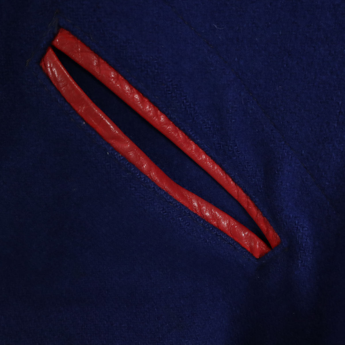 LASLEY KNITTING ラスレイニッティング 60s ウール ヴィンテージ 袖革 スタジャン 44 ネイビー系 メンズ