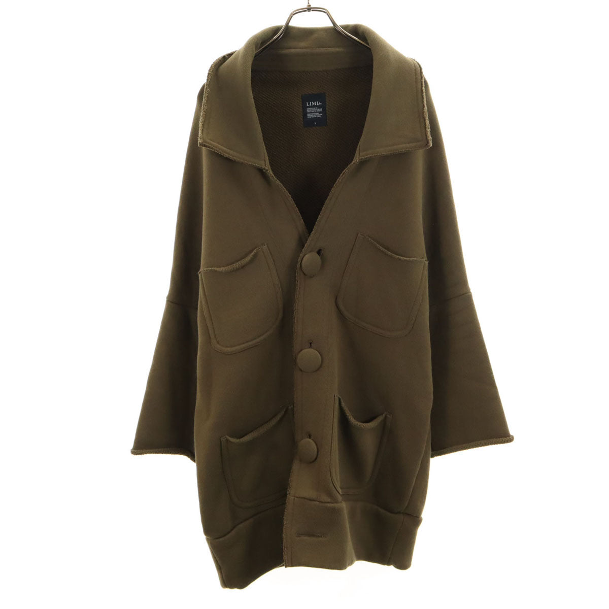 LIMI feu リミフゥ 日本製 スウェット ワーク コート S オリーブ ヨウジヤマモト レディース