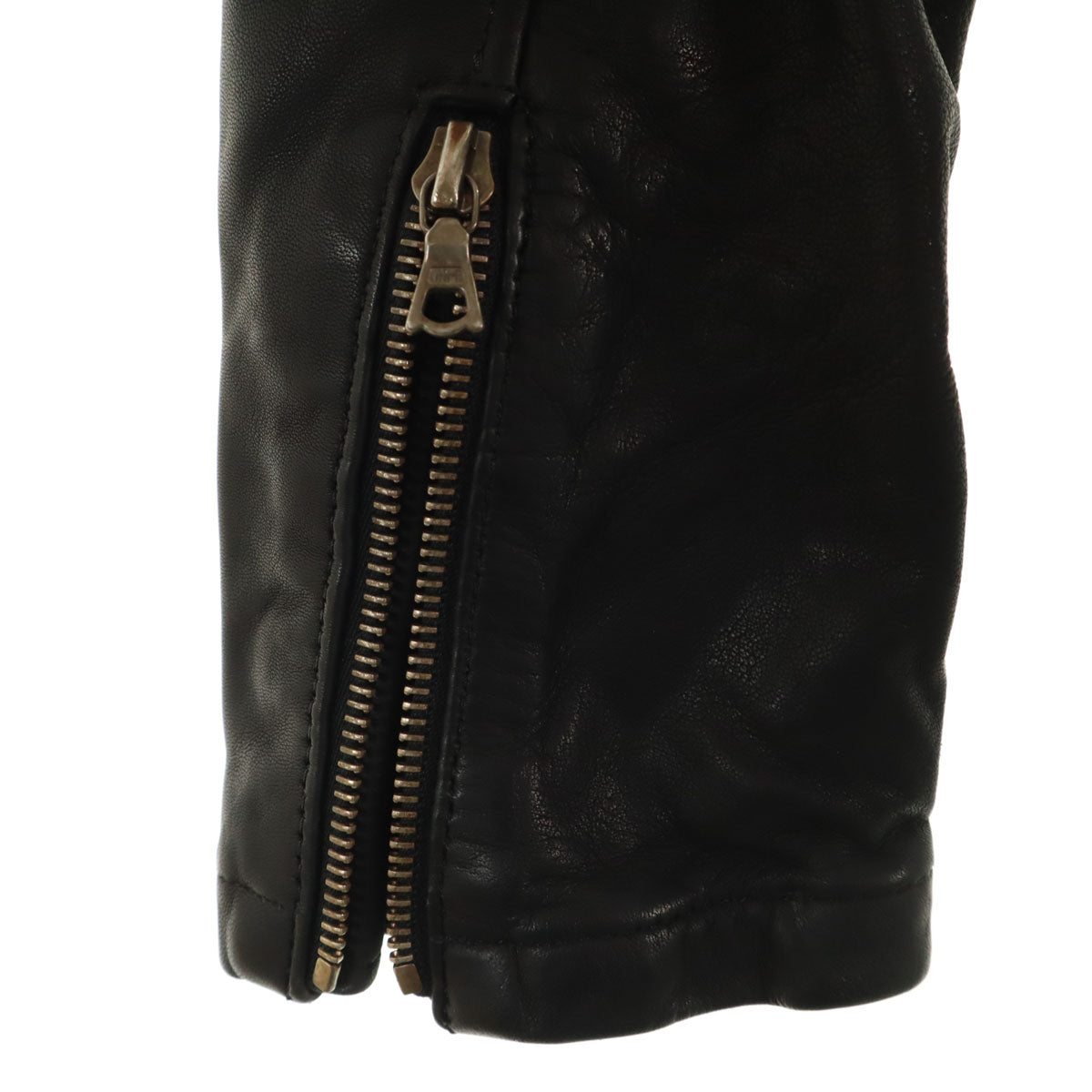 MACPHEE マカフィー 羊革レザー ライダースジャケット 36 ブラック トゥモローランド レディース