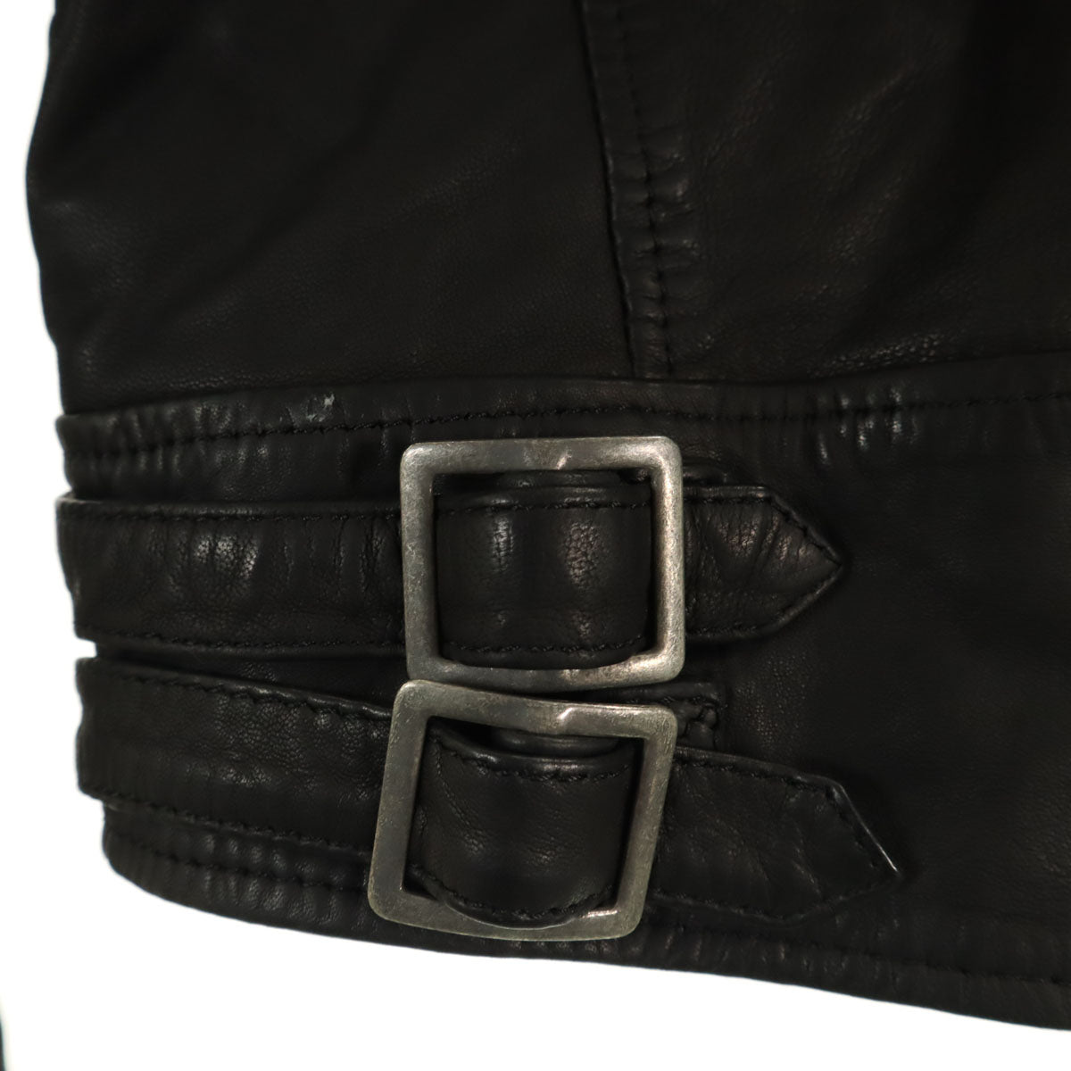 MACPHEE マカフィー 羊革レザー ライダースジャケット 36 ブラック トゥモローランド レディース