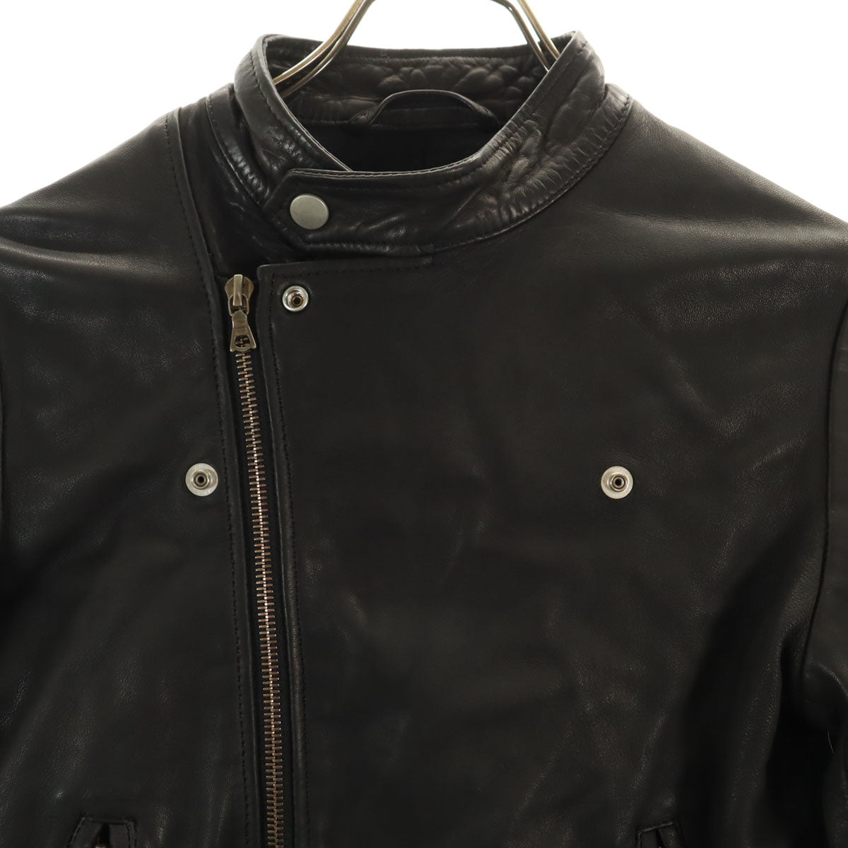 MACPHEE マカフィー 羊革レザー ライダースジャケット 36 ブラック トゥモローランド レディース