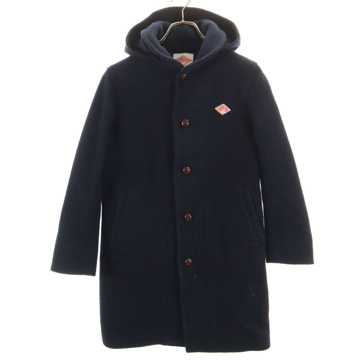 Danton ダントン 日本製 ウールモッサ コート 34 濃紺 レディース