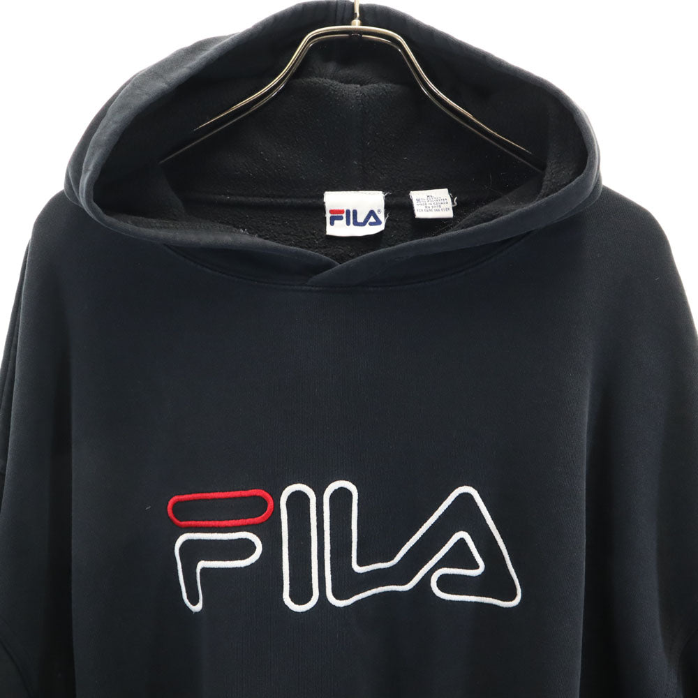 FILA フィラ 90s カナダ製 オールド 長袖 スウェットパーカー XL ブラック メンズ