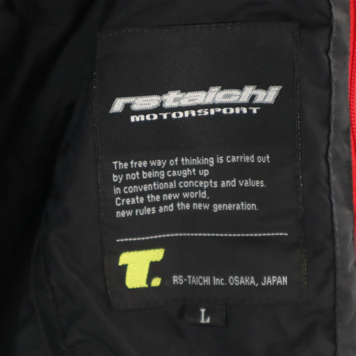 RS TAICHI アールエスタイチ バイク ライディング ジャケット L ブラック 中綿ライナー付き RSJ681 モーターサイクル メンズ