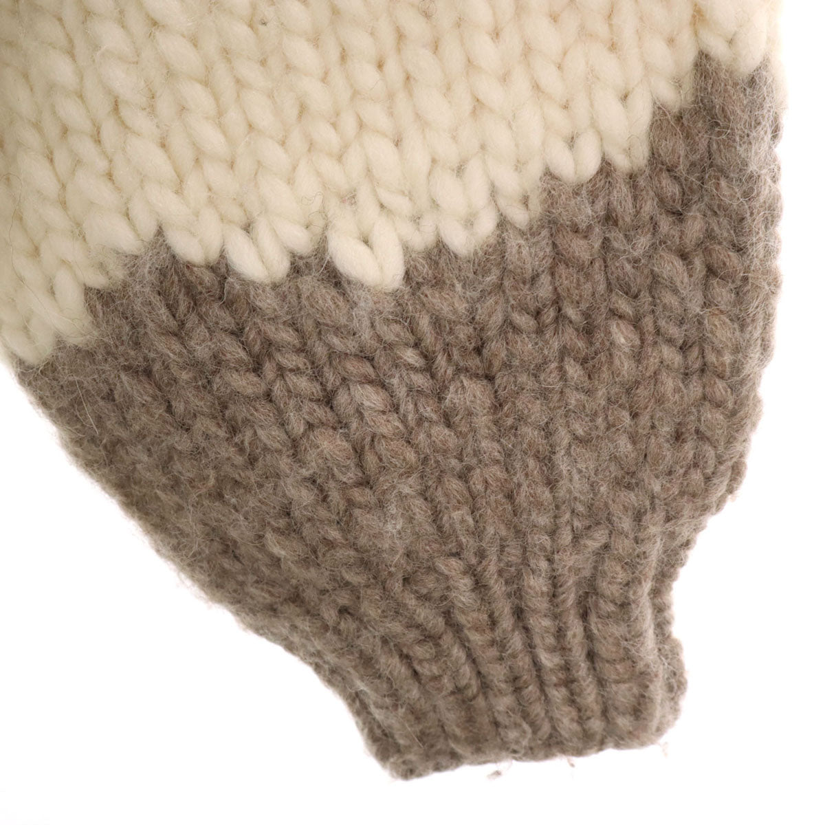 90s カナダ製 オールド ツリー ベア柄 ショールカラー カウチンジャケット アイボリー メープルボタン クマ メンズ