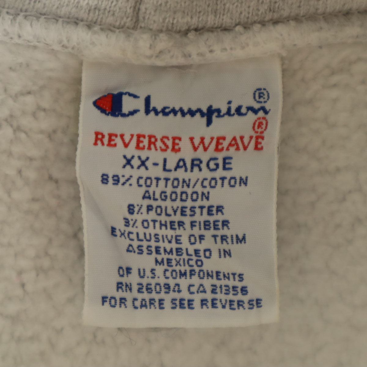 Champion チャンピオン 90s 刺繍タグ メキシコ製 オールド FRIENDS 長袖 リバースウィーブ スウェットパーカー XXL グレー ビッグサイズ メンズ