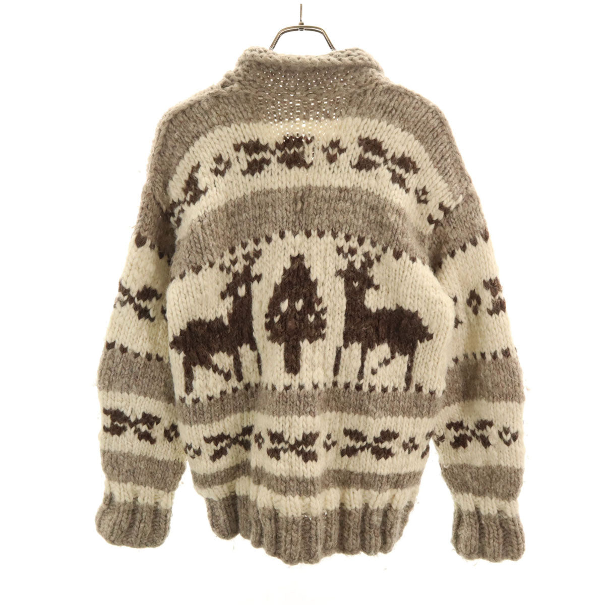 flyey hooks フライヤーフック カナダ製 ウール トナカイ カウチンジャケット ベージュ メンズ