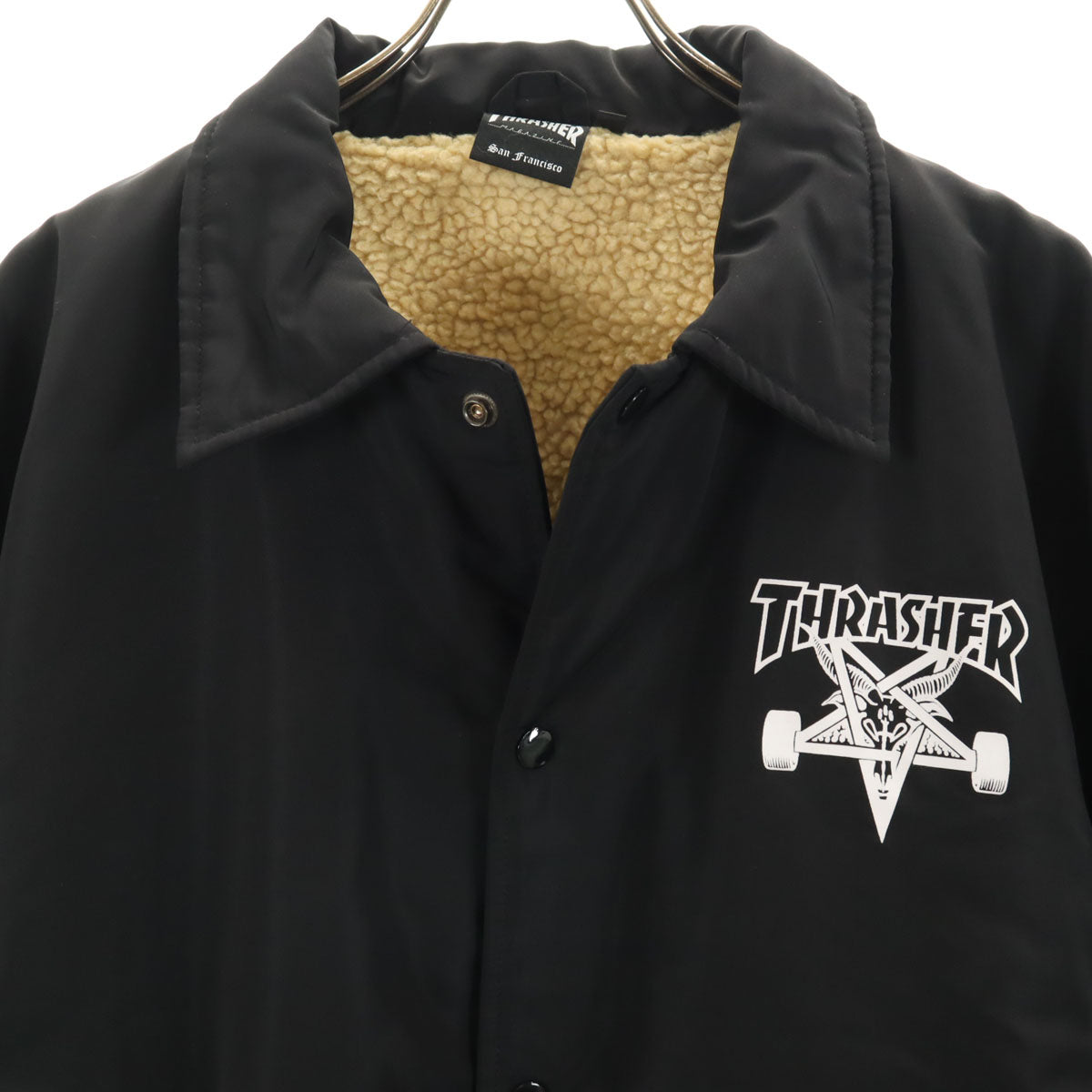 THRASHER スラッシャー コーチジャケット XL ブラック 裏ボア メンズ