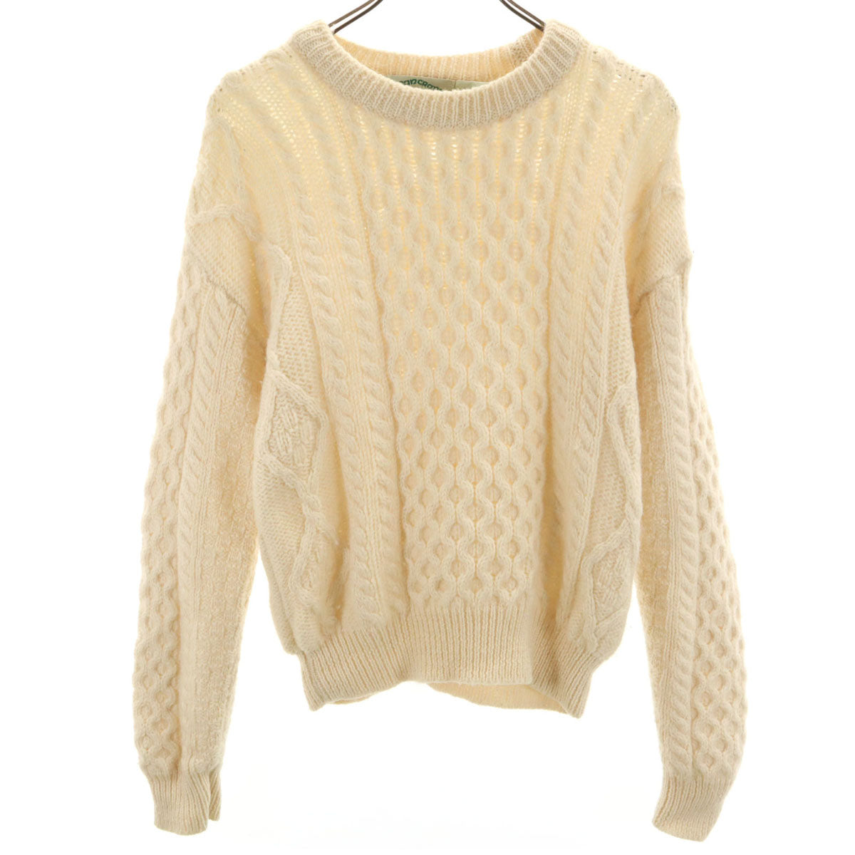 aran crafts アランクラフト アイルランド製 長袖 セーター 2 アイボリー ニット レディース