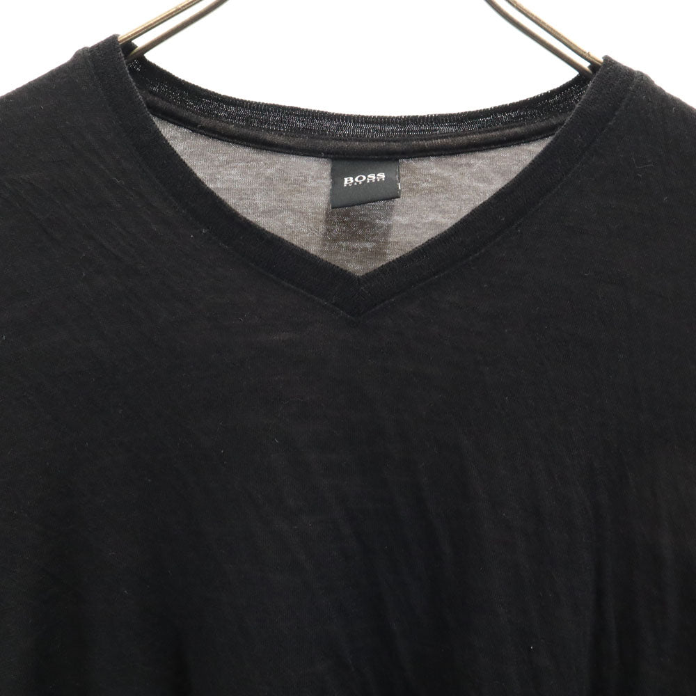 BOSS HUGO BOSS ボスヒューゴボス 長袖 Vネック カットソー S ブラック メンズ