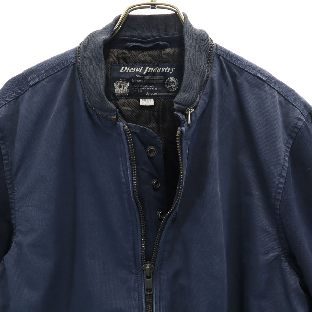 DIESEL ディーゼル ボンバー 中綿ジャケット S ネイビー メンズ