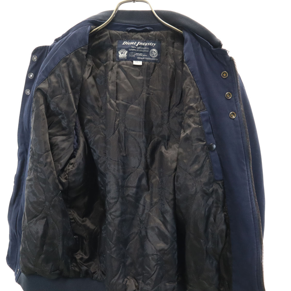 DIESEL ディーゼル ボンバー 中綿ジャケット S ネイビー メンズ
