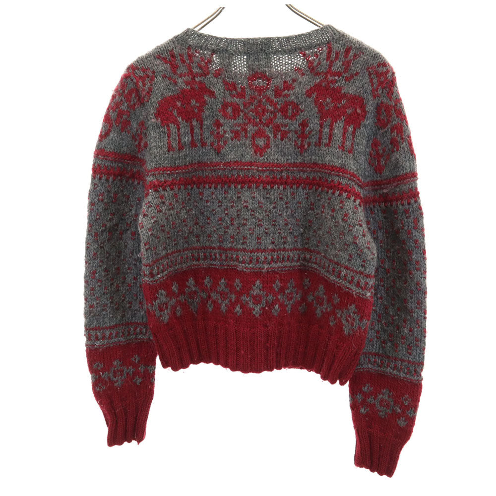 GAP ギャップ ノルディック柄 長袖 ニットカーディガン M グレー レディース