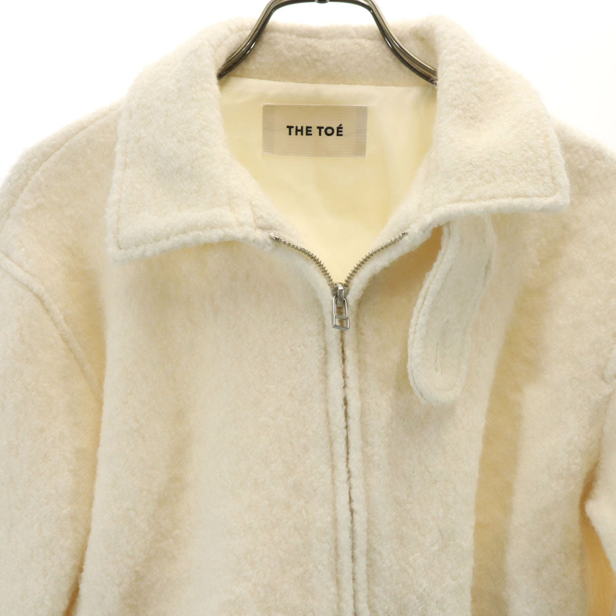 THE TOE ザ トゥー ショート丈 ブークレ ジャケット FREE アイボリー ボア レディース