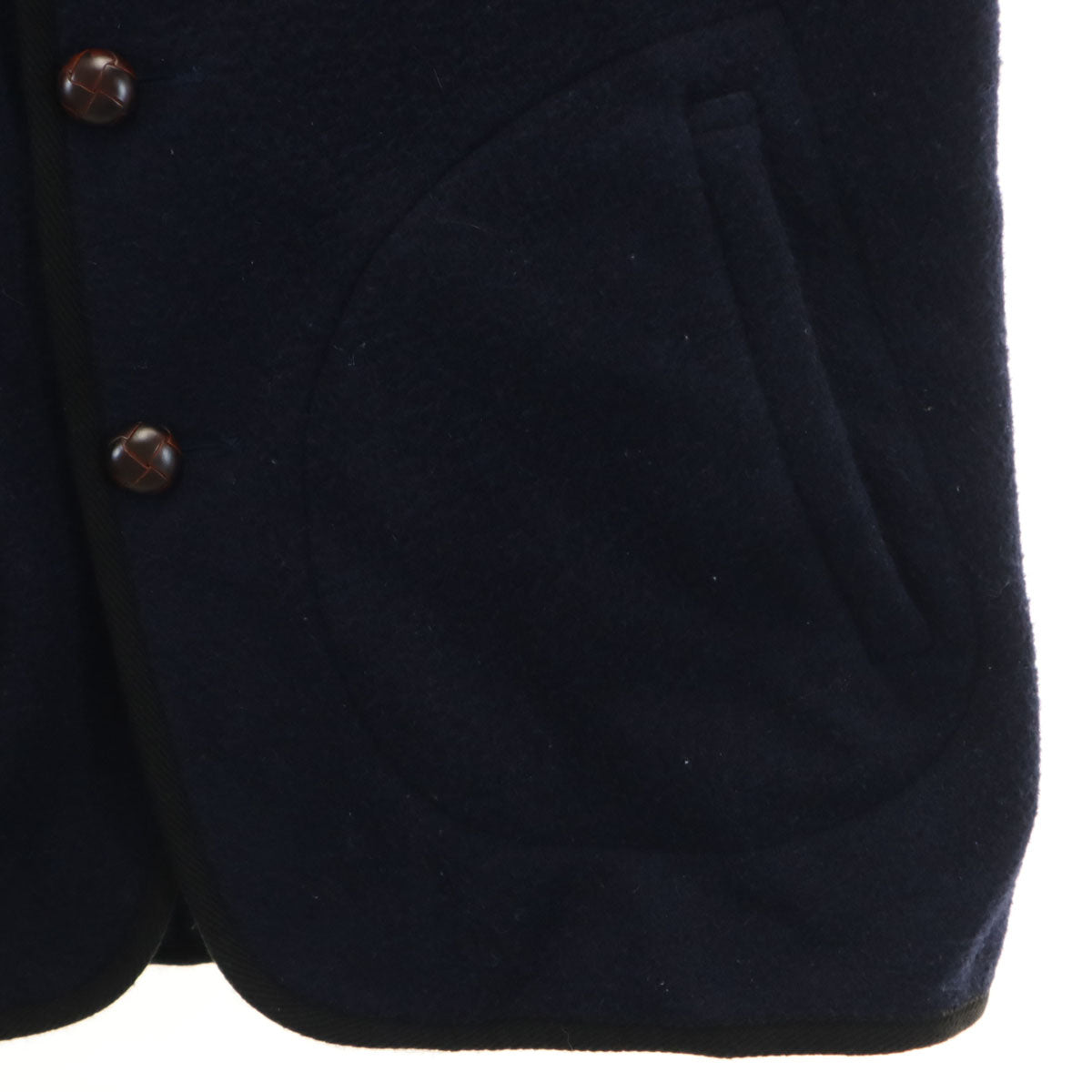 Danton ダントン 日本製 ウールモッサ ジャケット 40 ネイビー くるみボタン メンズ