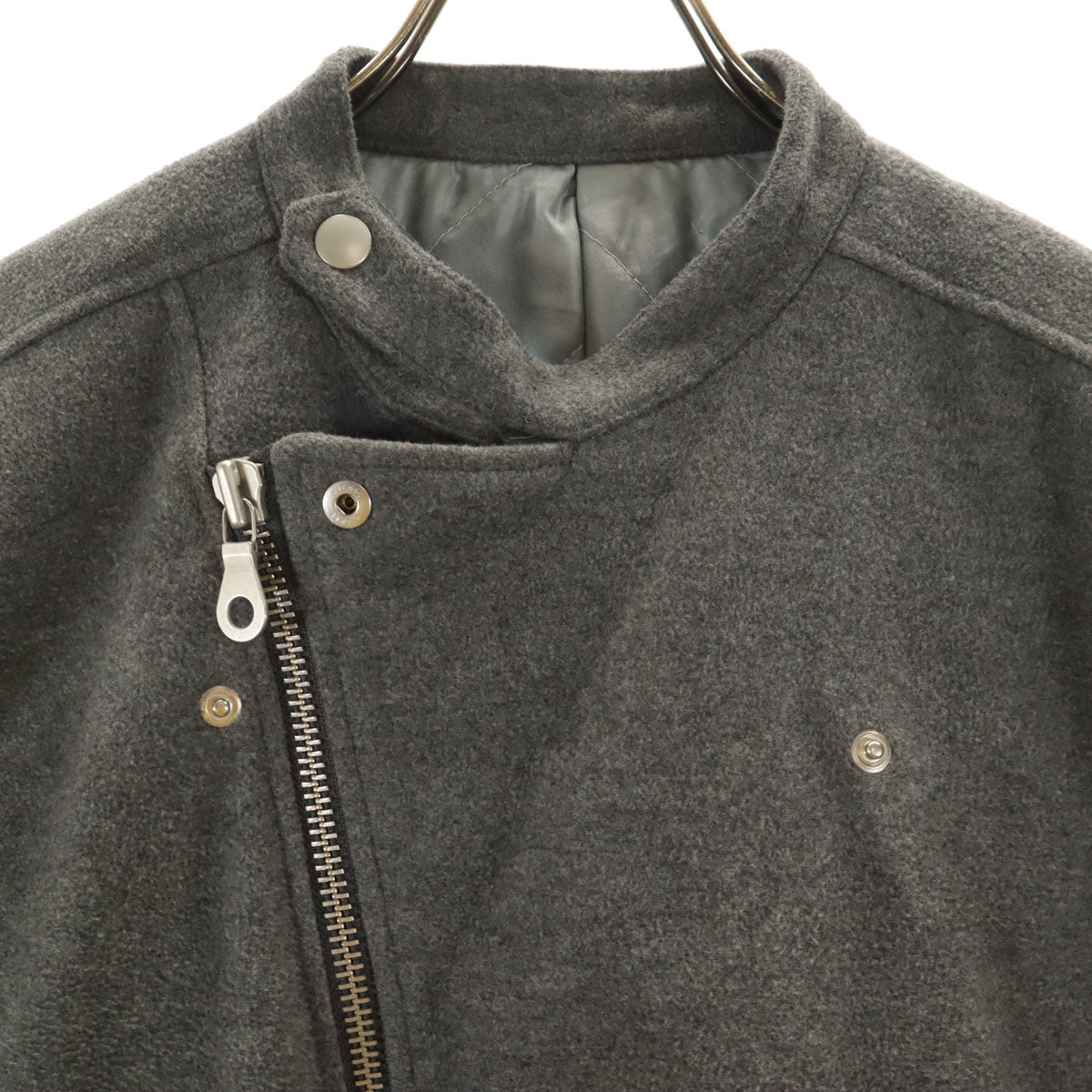 NO ID. ノーアイディ ライダースジャケット 1 グレー系 裏キルティング メンズ