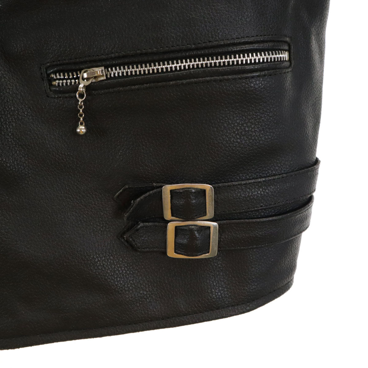 レザー ライダースジャケット 4L ブラック系 ビッグサイズ 裏キルティング メンズ