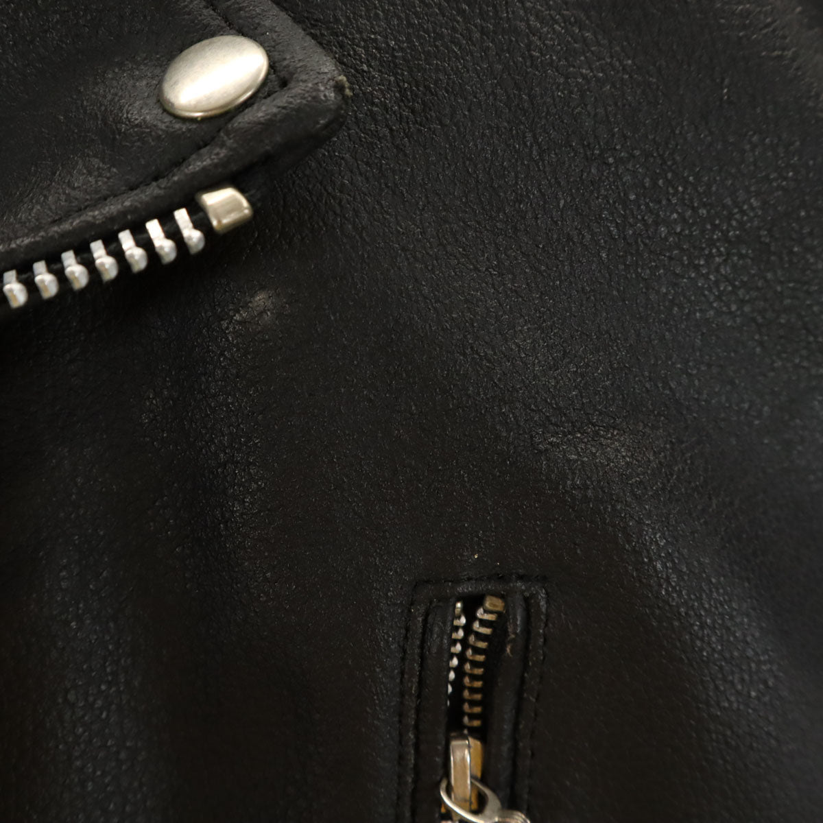 レザー ライダースジャケット 4L ブラック系 ビッグサイズ 裏キルティング メンズ