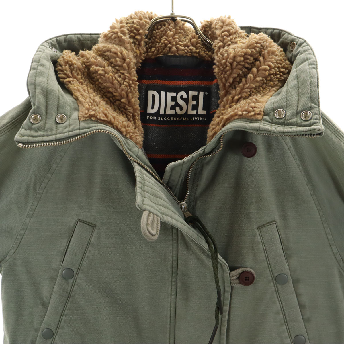 DIESEL ディーゼル ミリタリージャケット L カーキ レディース