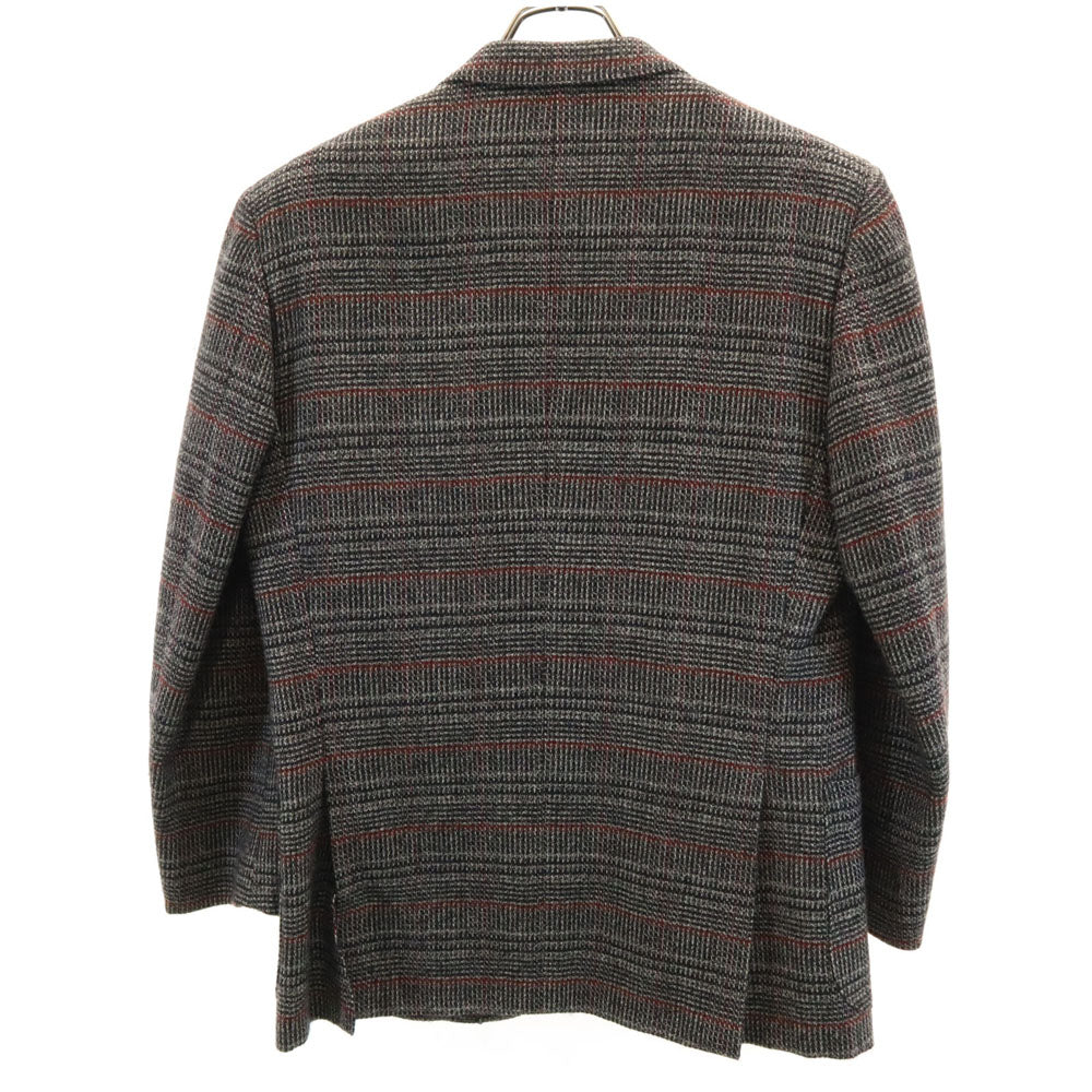 Pierre Cardin ピエールカルダン 日本製 チェック柄 ソフトツイード テーラードジャケット A5 グレー メンズ