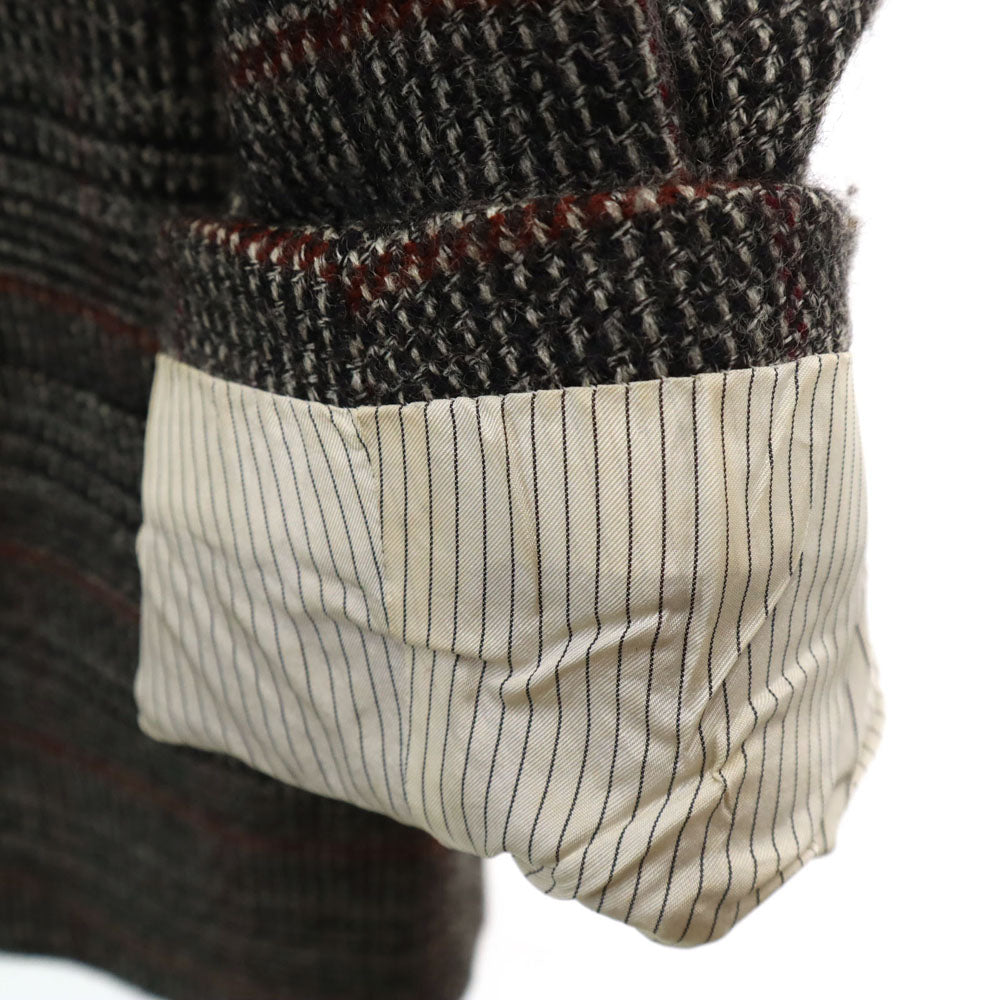 Pierre Cardin ピエールカルダン 日本製 チェック柄 ソフトツイード テーラードジャケット A5 グレー メンズ