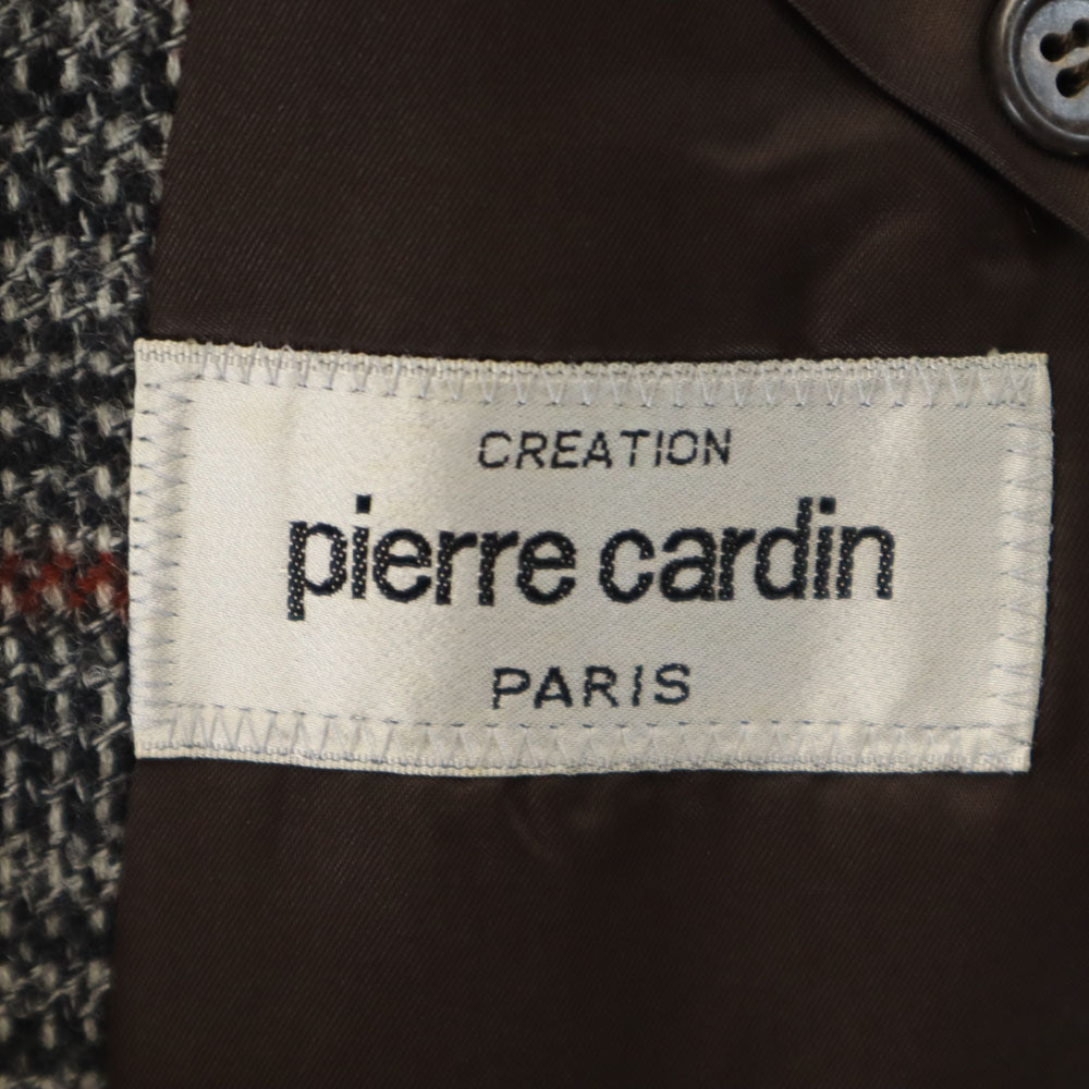 Pierre Cardin ピエールカルダン 日本製 チェック柄 ソフトツイード テーラードジャケット A5 グレー メンズ