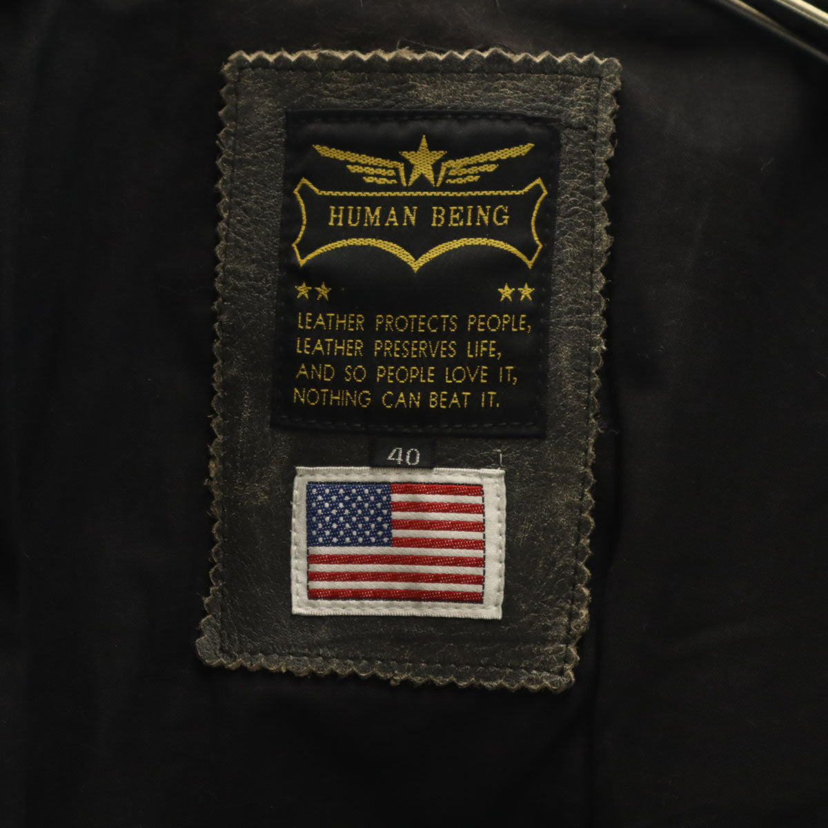 HUMAN BEING ヒューマンビーイング 90s オールド ライダースジャケット 40 ブラック系 メンズ