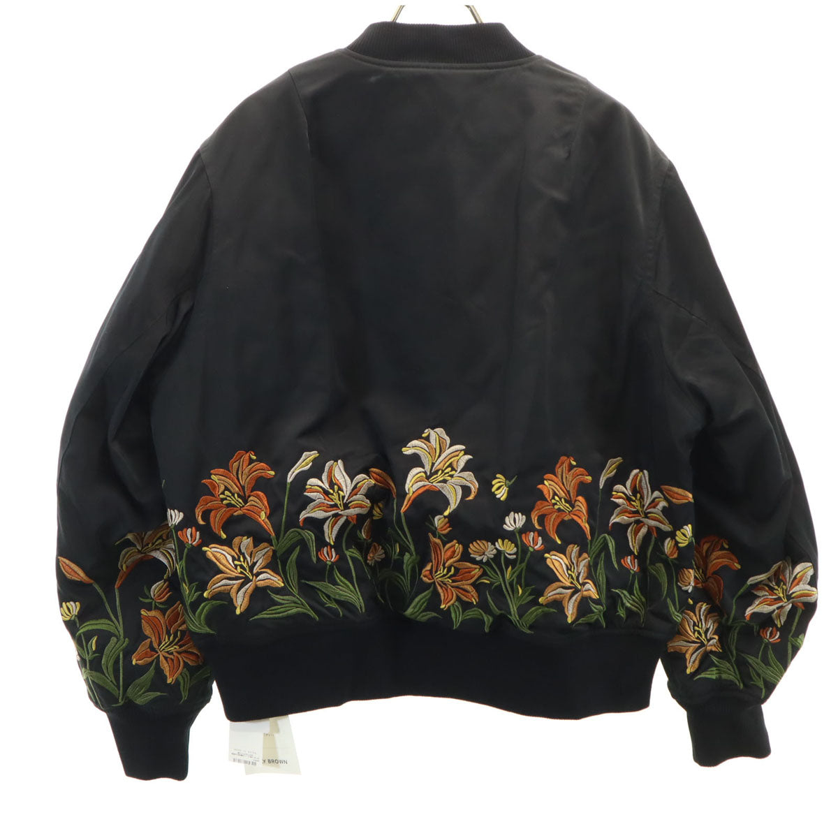 未使用 Lily Brown リリーブラウン 花刺繍 MA-1 ブルゾン F ブラック タグ付き レディース