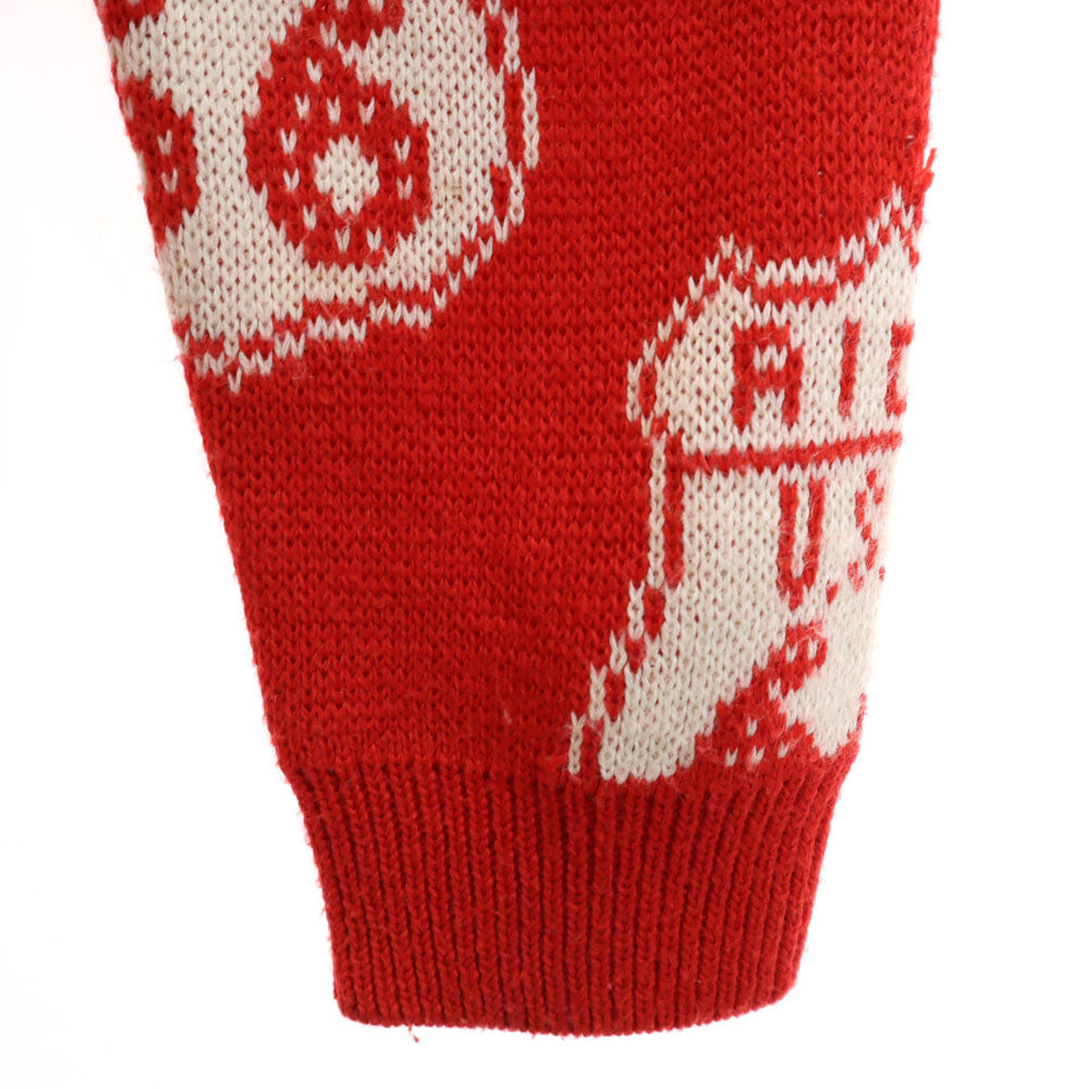JOYRICH ジョイリッチ 総柄 長袖 セーター L レッド ニット メンズ
