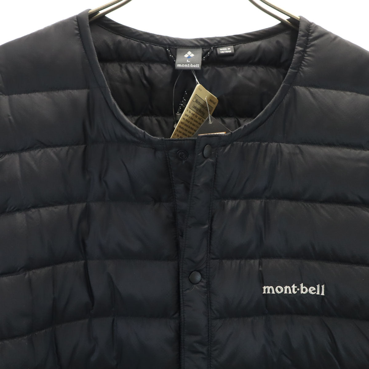 未使用 mont-bell モンベル スペリオ ラウンドネック ダウンジャケット L チャコールブラック アウトドア 収納袋付き メンズ