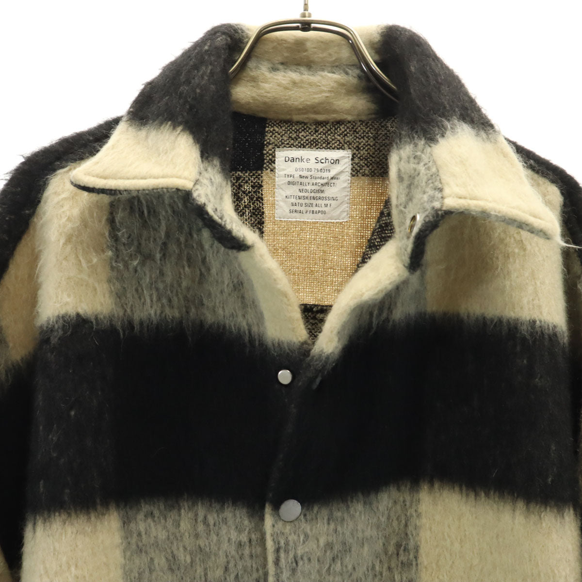 Danke Schon ダンケシェーン チェック柄 オーバーサイズ シャツジャケット F ベージュ レディース