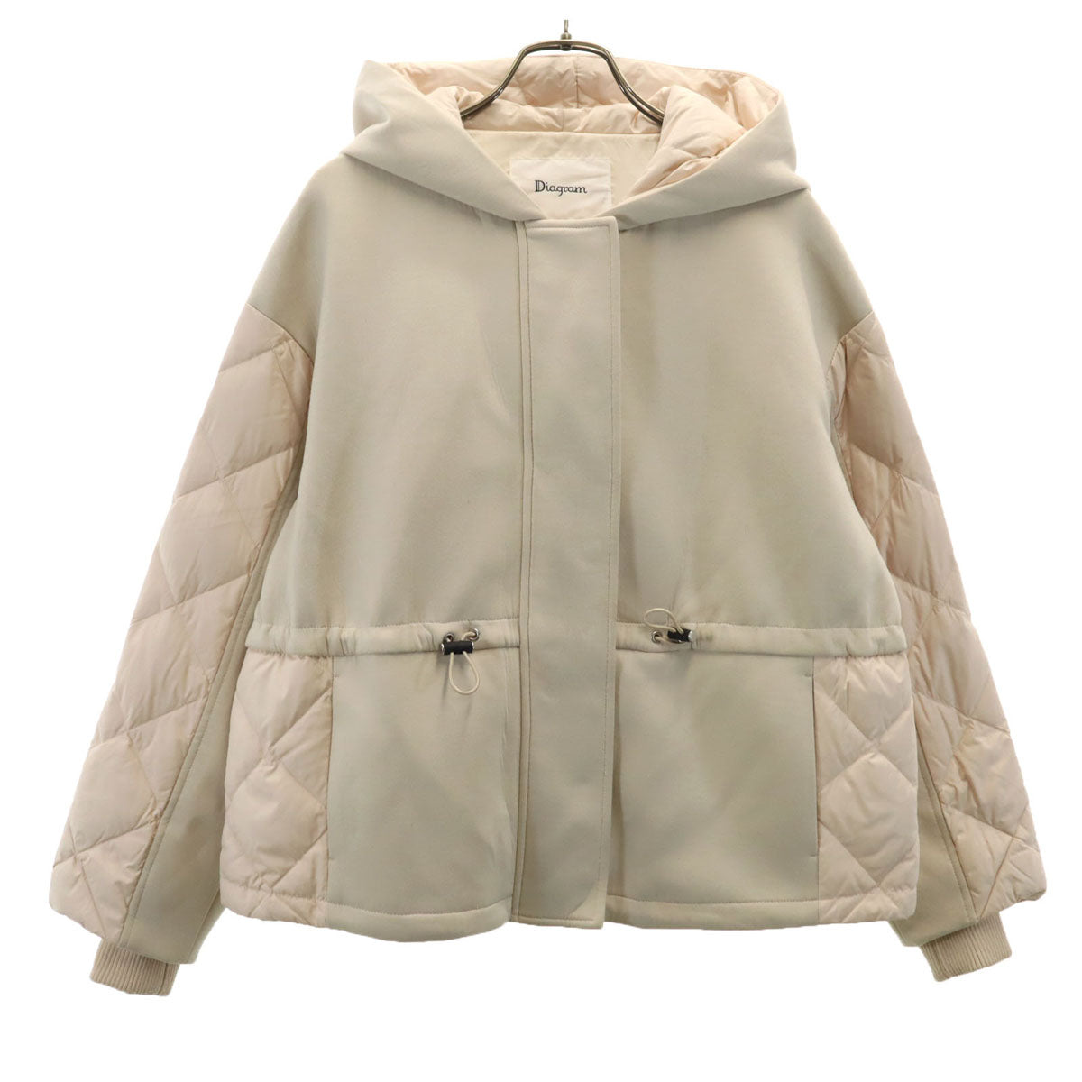 Diagram ダイアグラム フーディ ダウンジャケット 36 ベージュ レディース