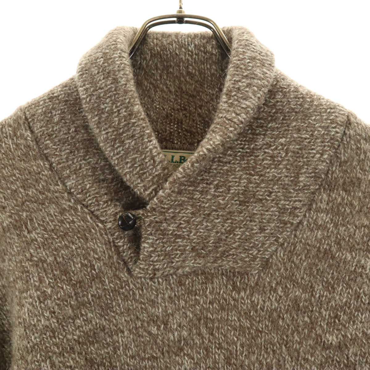 L.L.Bean エルエルビーン 80s ヴィンテージ 長袖 ショールカラー セーター ブラウン ニット アウトドア メンズ