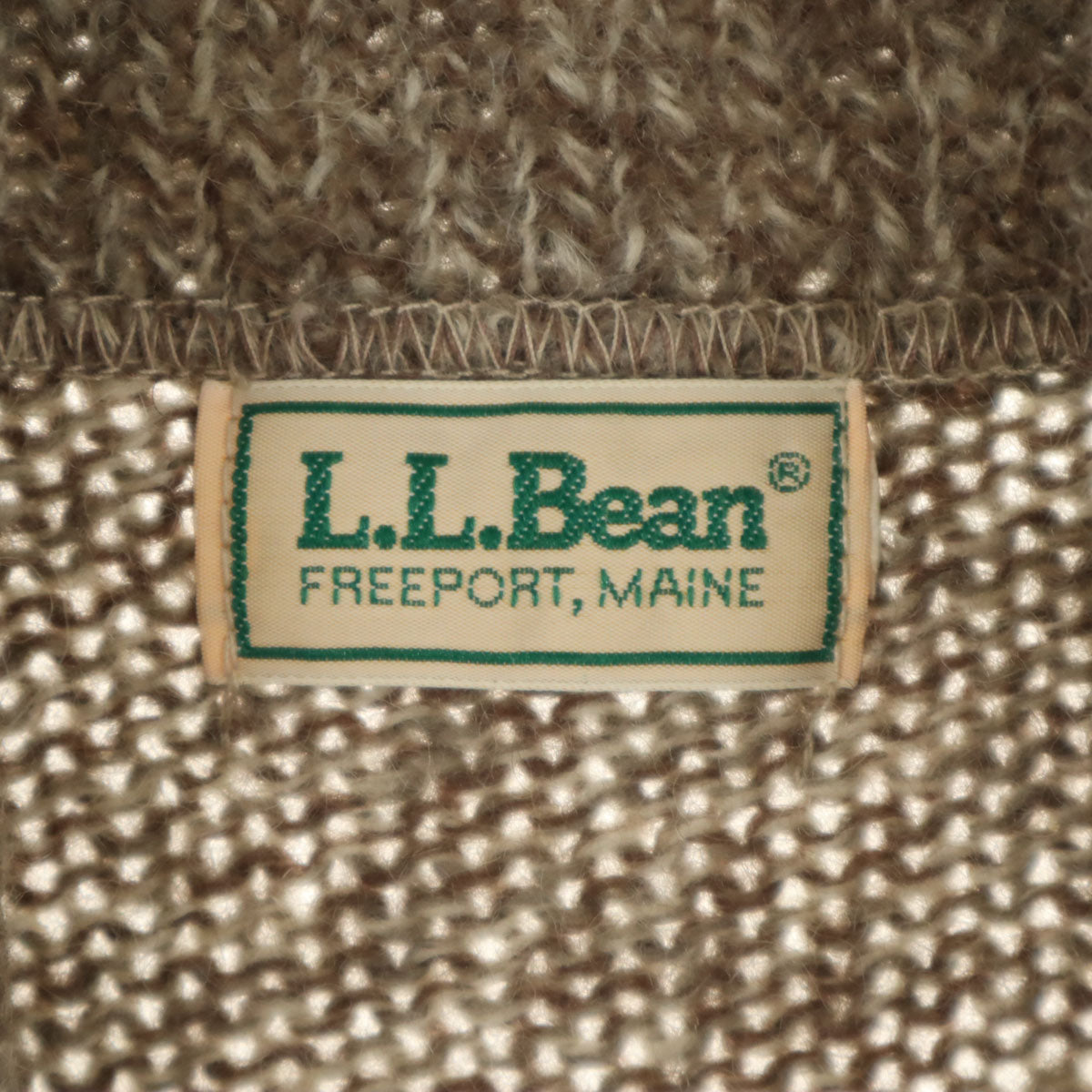 L.L.Bean エルエルビーン 80s ヴィンテージ 長袖 ショールカラー セーター ブラウン ニット アウトドア メンズ