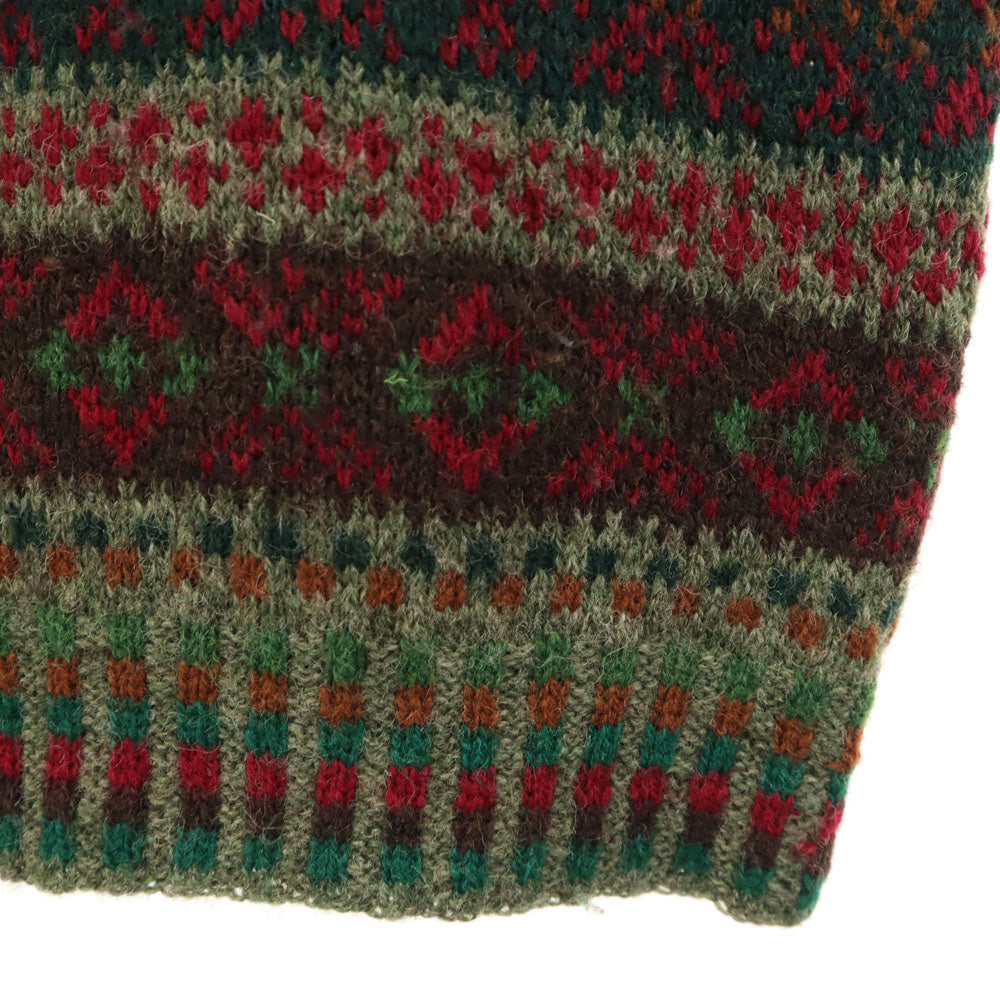 ヘイゼル シンプソン 80s スコットランド製 ヴィンテージ フェアアイル柄 長袖 セーター グリーン系 ニット メンズ